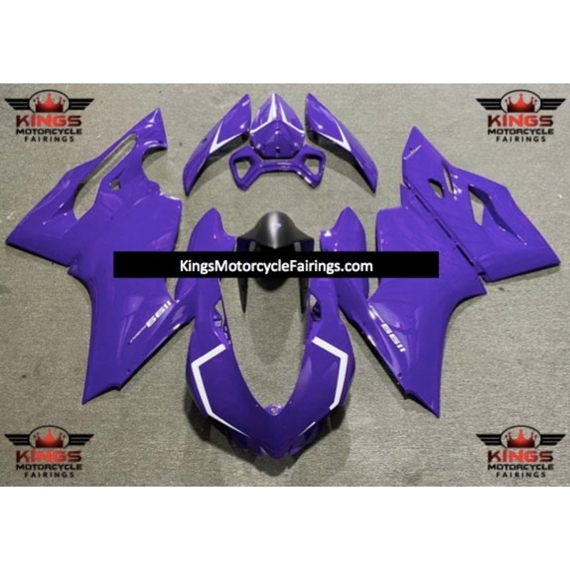 Ducati 1199 (2011-2014) Purple, White Fairings No Tank No Seat Cowl No Bolt Kit