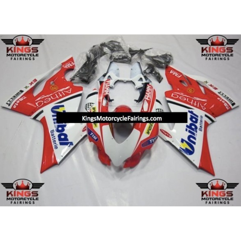 Ducati 1199 (2011-2014) White, Red, Blue Unibat Fairings No Tank No Seat Cowl No Bolt Kit