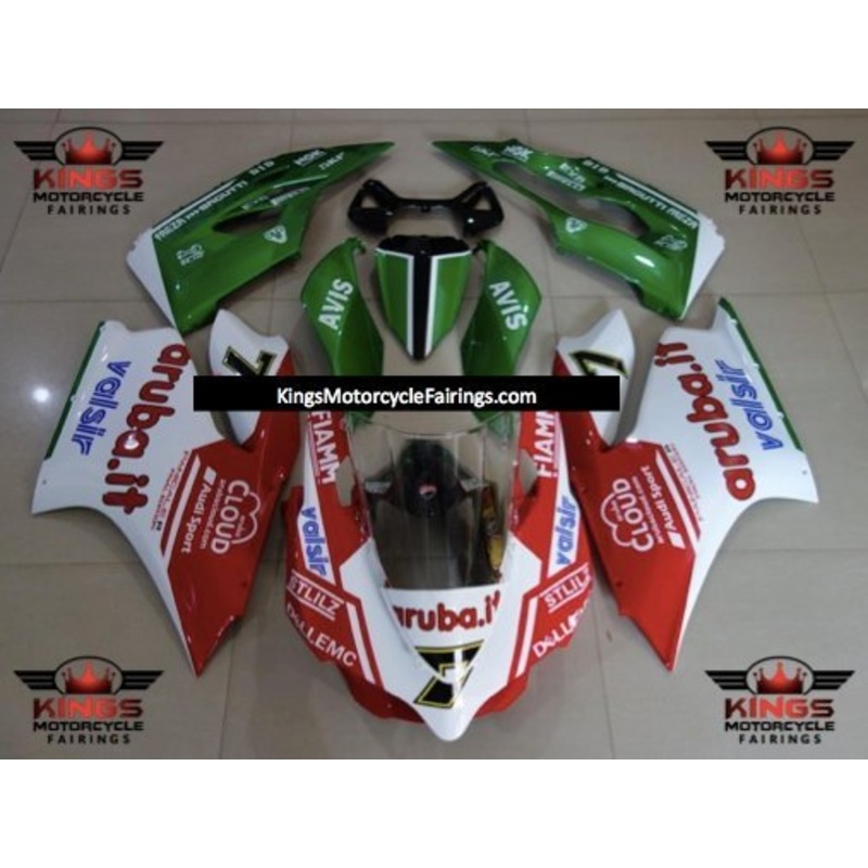 Ducati 1199 (2011-2014) White, Red, Green Fairings No Tank No Seat Cowl No Bolt Kit