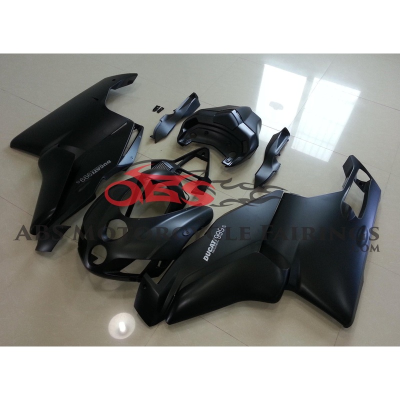 Ducati 999 (2003-2004) Matte Black Fairings Clear Windscreen: Free No Seat Cowl No Bolt Kit