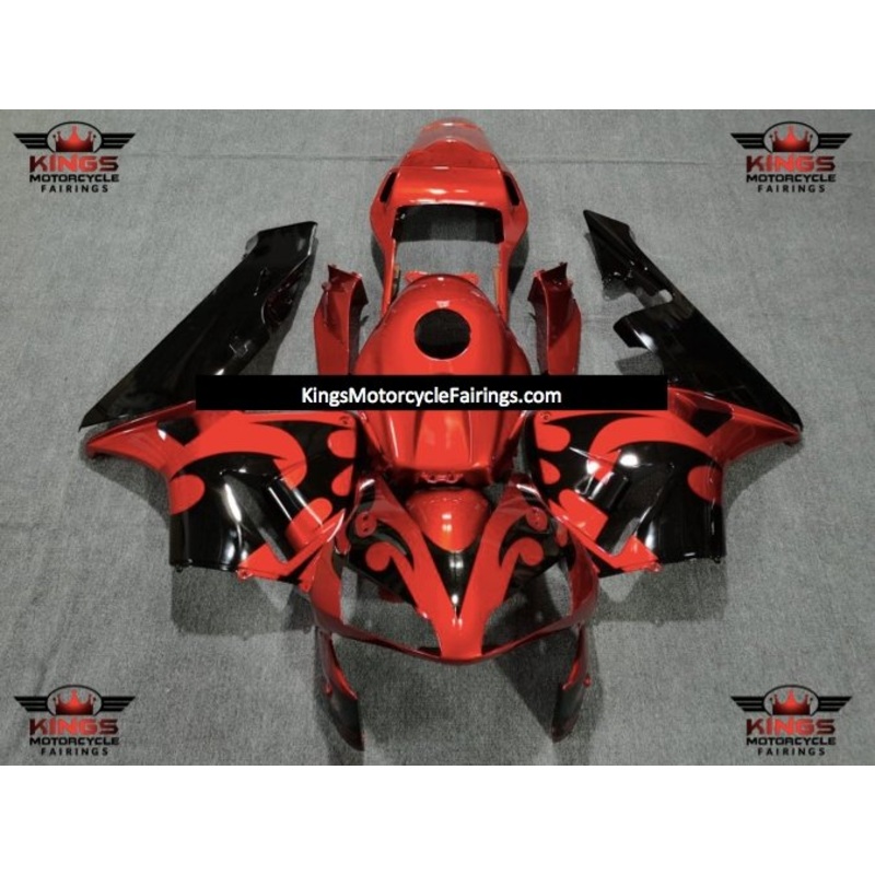 Honda CBR600RR (2003-2004) Black & Orange Tribal Fairings No Seat Cowl No Bolt Kit No Tank