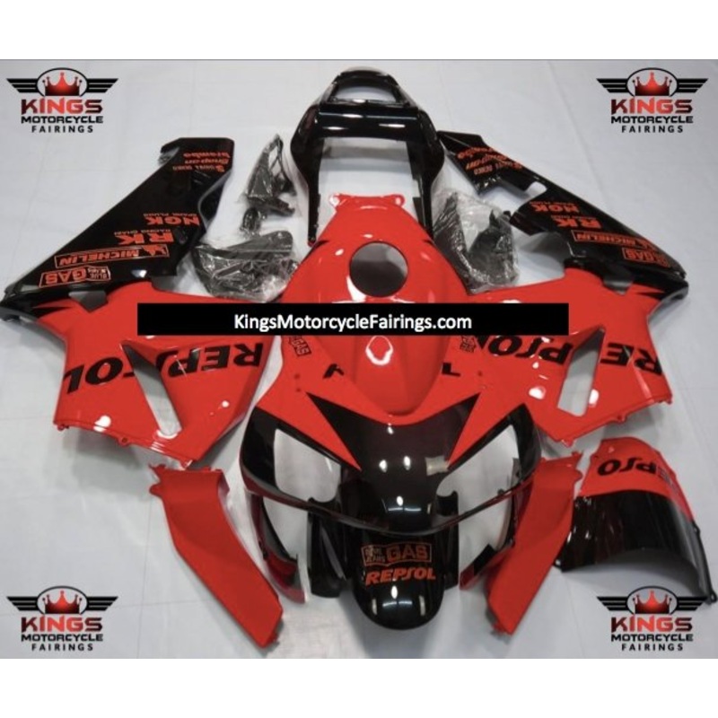 Honda CBR600RR (2003-2004) Red & Black Repsol Fairings No Seat Cowl No Bolt Kit No Tank
