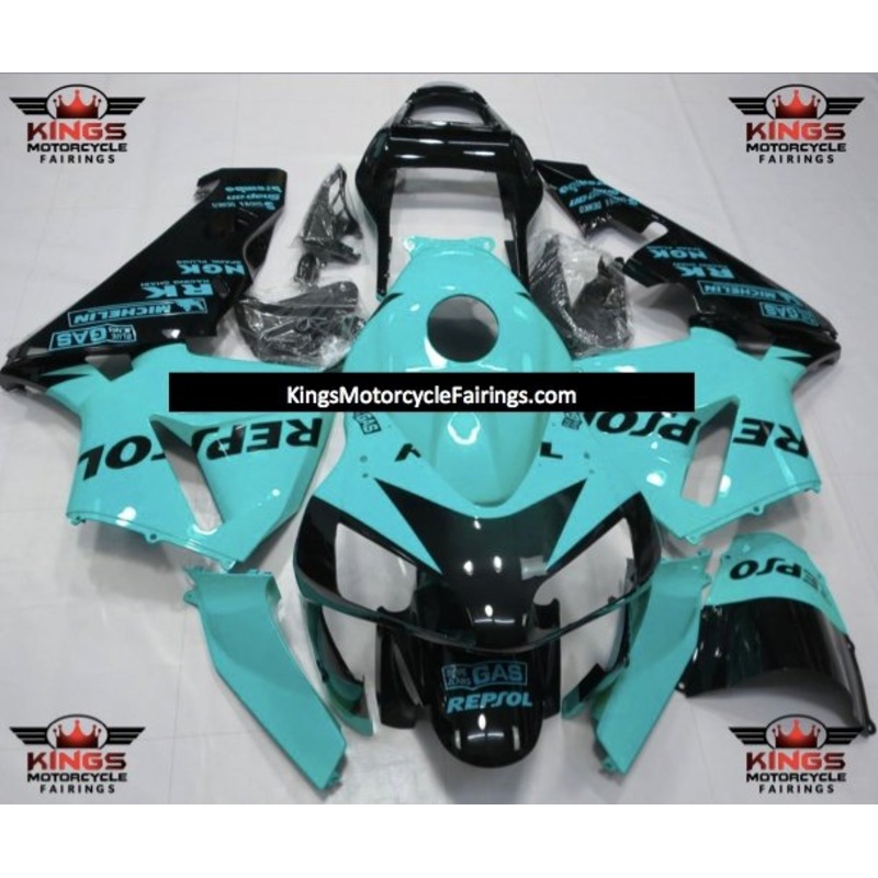 Honda CBR600RR (2003-2004) Turquoise Blue & Black Repsol Fairings No Seat Cowl No Bolt Kit No Tank