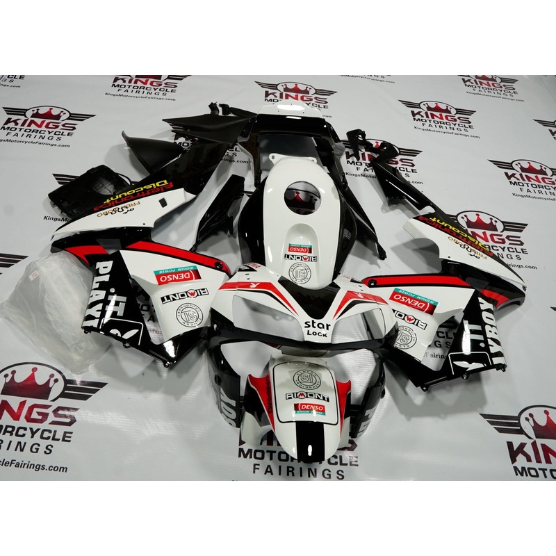 Honda CBR600RR (2003-2004) White, Black & Red Playboy Fairings No Seat Cowl No Bolt Kit No Tank