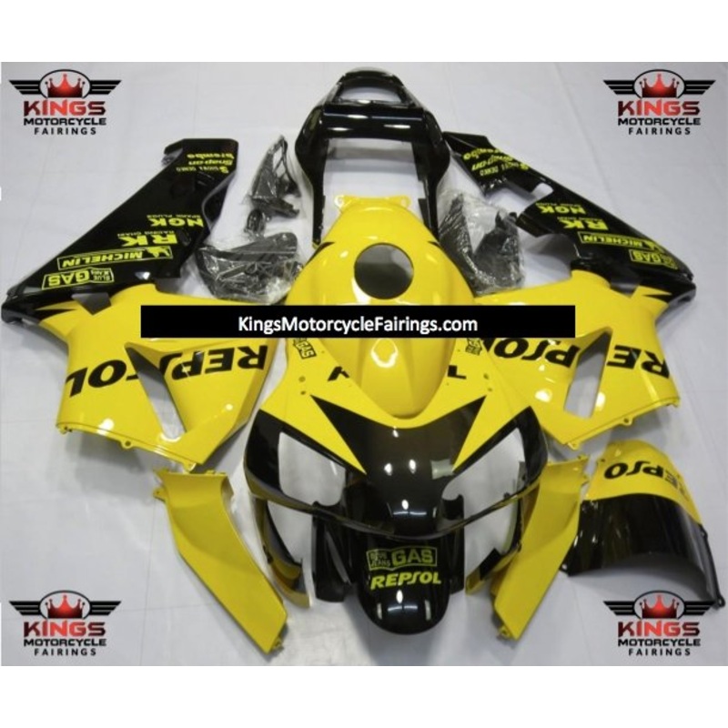 Honda CBR600RR (2003-2004) Yellow & Black Repsol Fairings No Seat Cowl No Bolt Kit No Tank