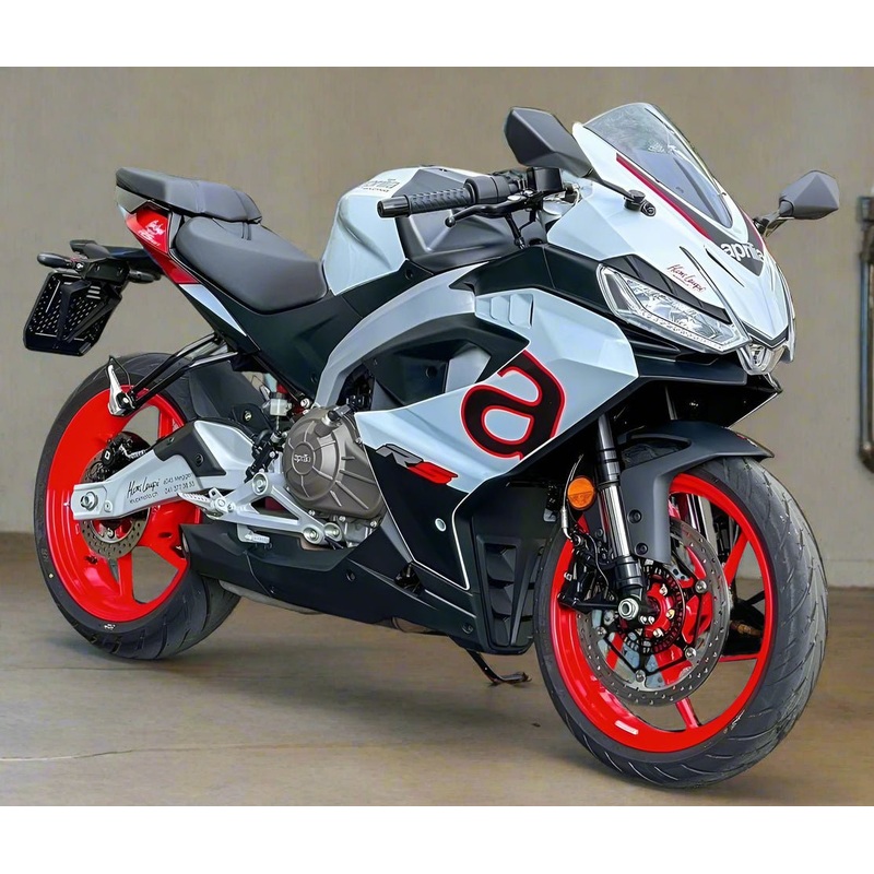 Aprilia RS 457 Fairings (2024-2025) White, Black, Red Clear Windscreen: Free No Bolt Kit No Tank