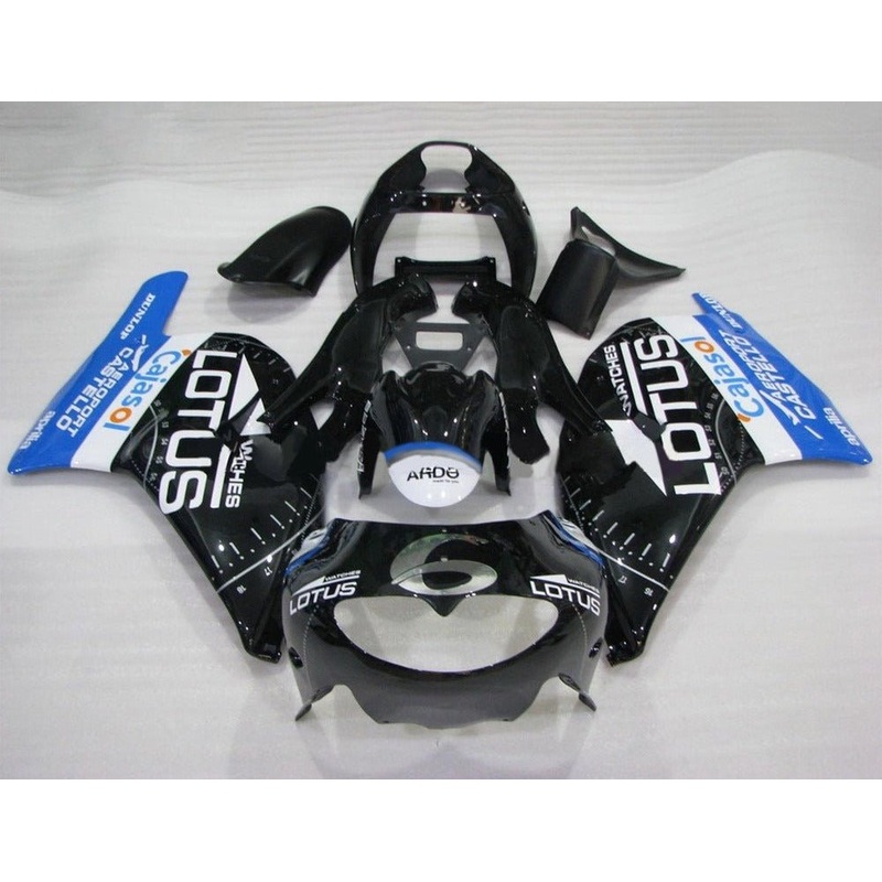 Aprilia RS250 Fairings (1995-1997) Black, White, Blue Clear Windscreen: Free No Bolt Kit