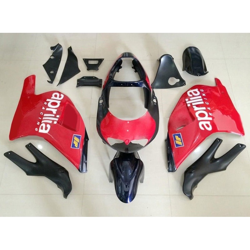 Aprilia RS250 Fairings (1995-1997) Red, Black, White Clear Windscreen: Free No Bolt Kit