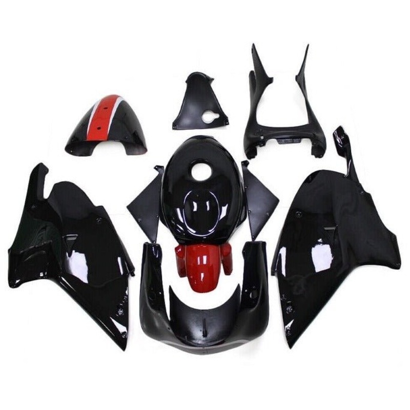 Aprilia RS250 Fairings (1999-2004) Black, Red Clear Windscreen: Free No Bolt Kit No Tank
