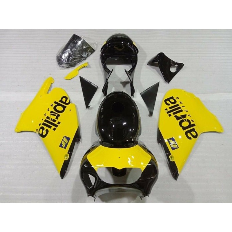 Aprilia RS250 Fairings (1999-2004) Yellow, Black Clear Windscreen: Free No Bolt Kit No Tank