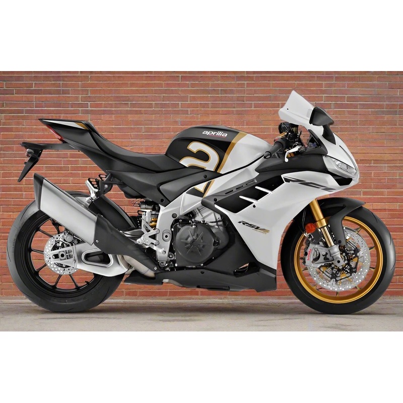 Aprilia RSV4 1100 Fairings (2021-2024) Matte White, Black, Gold No Seat Cowl No Bolt Kit No Tank