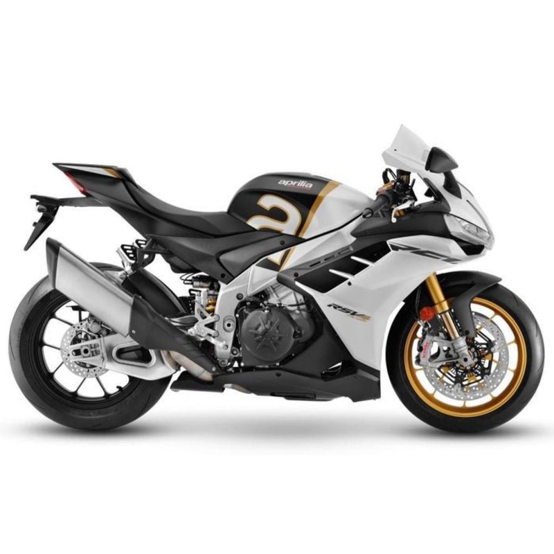 Aprilia RSV4 1100 Fairings (2021-2024) White, Black, Gold No Seat Cowl No Bolt Kit No Tank