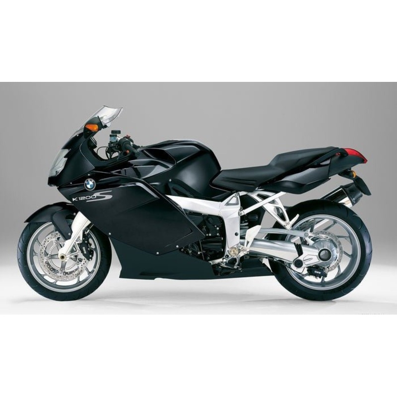 BMW K1200S Fairings (2005-2010) Black Clear Windscreen: Free No Bolt Kit No Tank