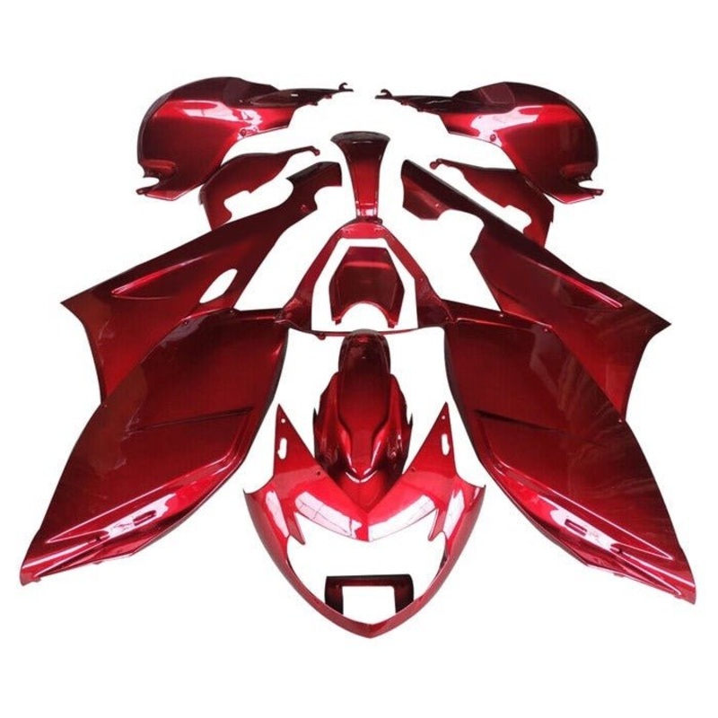 BMW K1200S Fairings (2005-2010) Red Clear Windscreen: Free No Bolt Kit No Tank