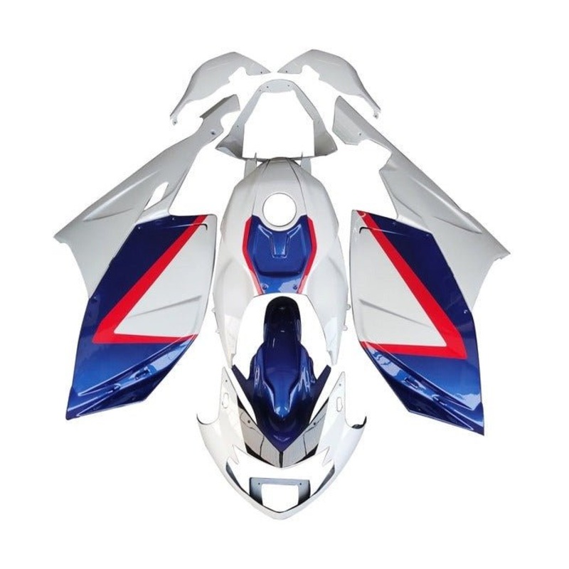 BMW K1200S Fairings (2005-2010) White, Blue, Red Clear Windscreen: Free No Bolt Kit No Tank