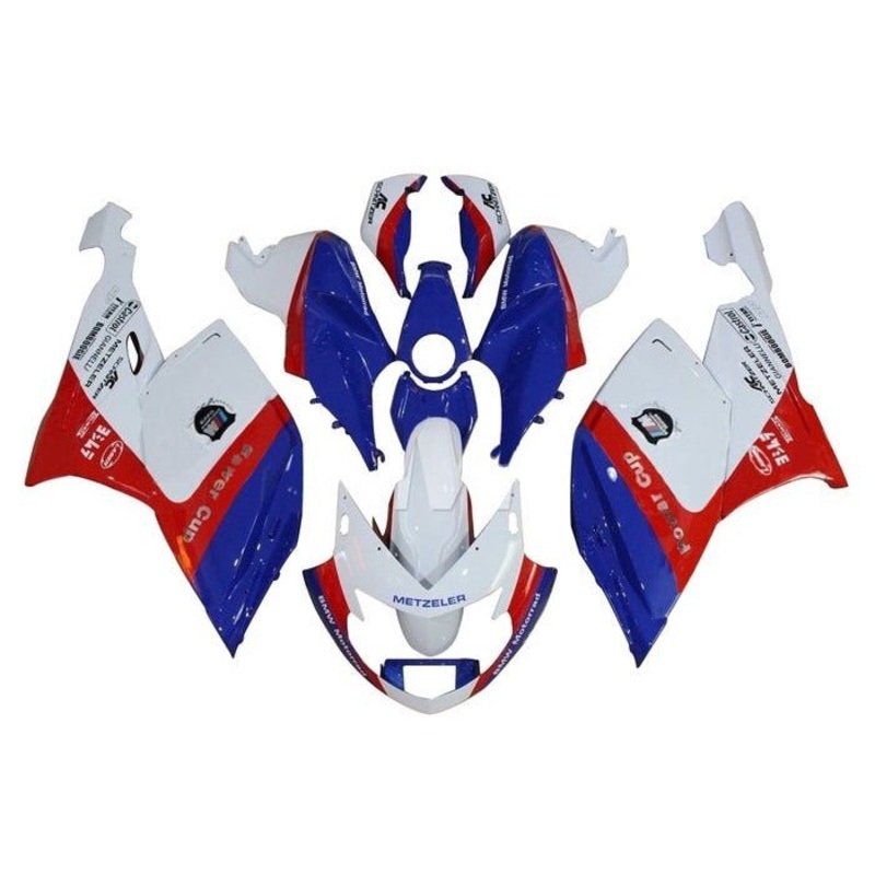 BMW K1200S Fairings (2005-2010) White, Red, Blue Clear Windscreen: Free No Bolt Kit No Tank