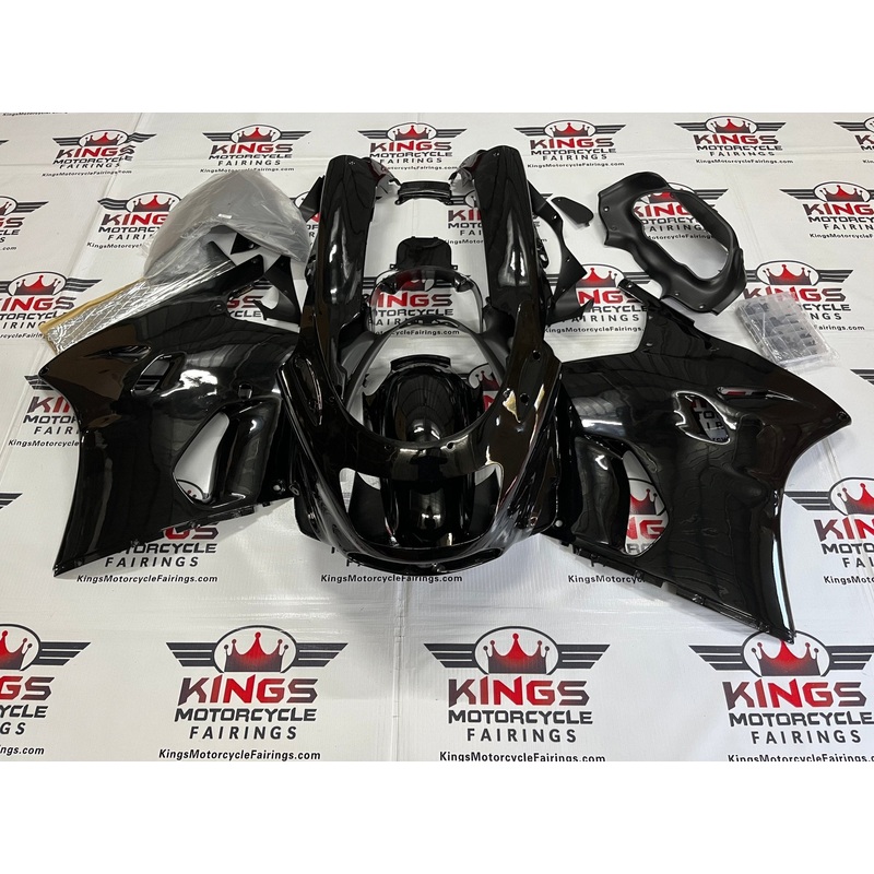 Fairing Kit for a Kawasaki ZX-11 / ZZR1100 C Model (1990-1992) All Black Clear Windscreen: Free Bolt Kit: No