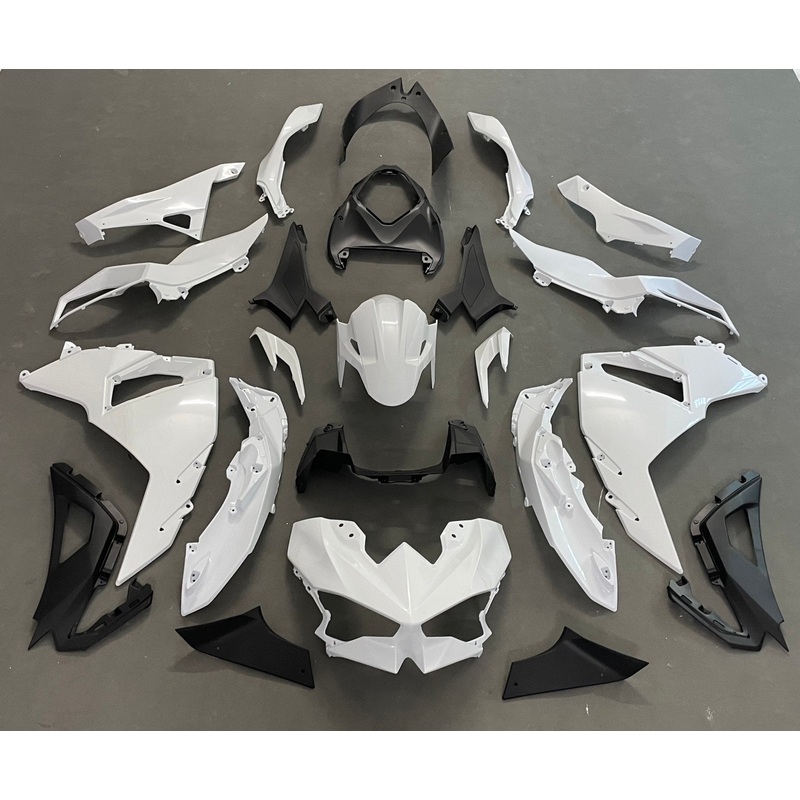Fairings for Kawasaki Ninja 500 (2024-2025) White, Black No Tank No Bolt Kit Clear Windscreen: Free