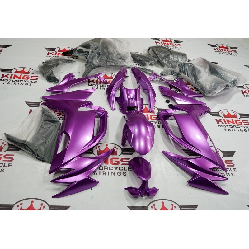 Fairings for Kawasaki Ninja 650 (2020-2025) Purple Clear Windscreen: Free No Bolt Kit No Tank