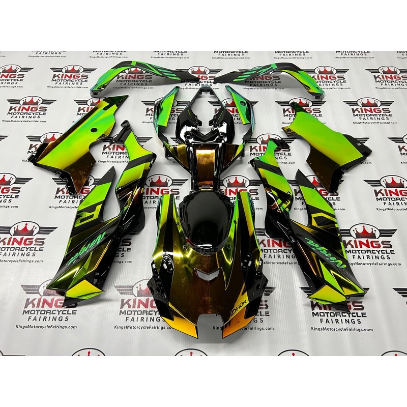 Fairings for Kawasaki Ninja ZX10R (2021-2025) Chrome Chameleon, Green, Gold, Black No Tank No Seat Cowl No Bolt Kit