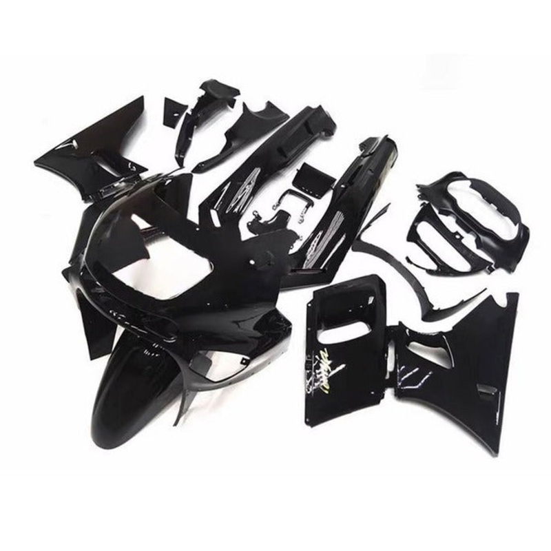 Fairings for Kawasaki ZZR400 (1993-2007) Black Clear Windscreen: Free No Bolt Kit