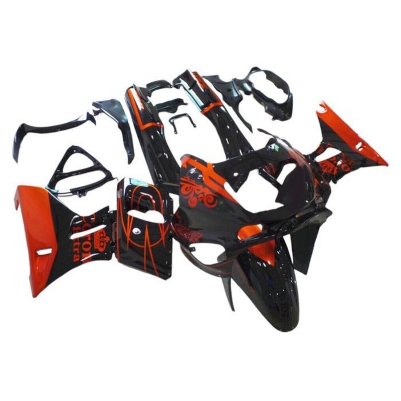 Fairings for Kawasaki ZZR400 (1993-2007) Black, Red Corona Clear Windscreen: Free No Bolt Kit