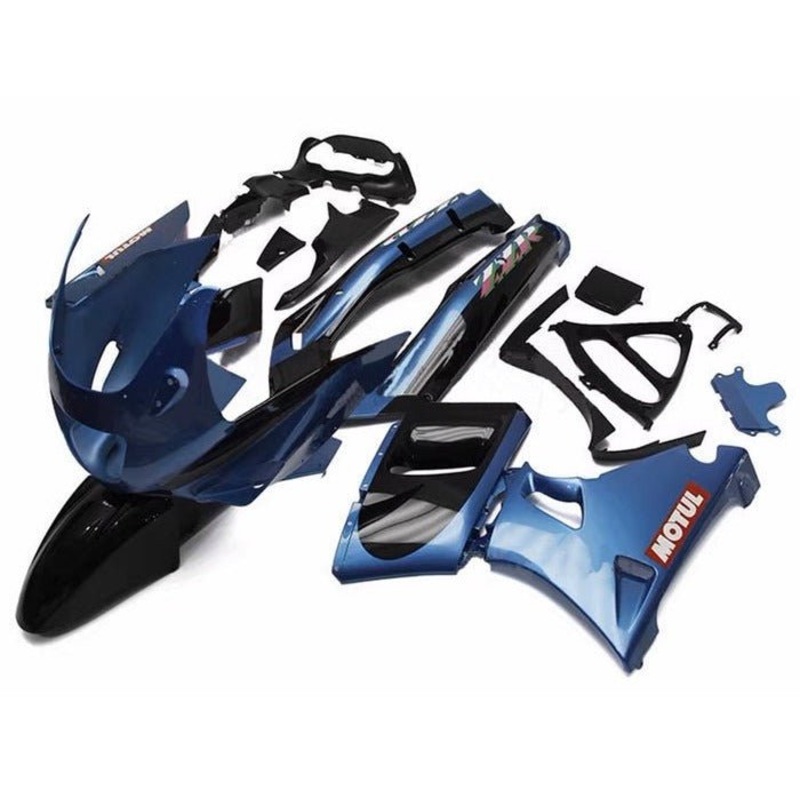 Fairings for Kawasaki ZZR400 (1993-2007) Blue, Black Motul Clear Windscreen: Free No Bolt Kit