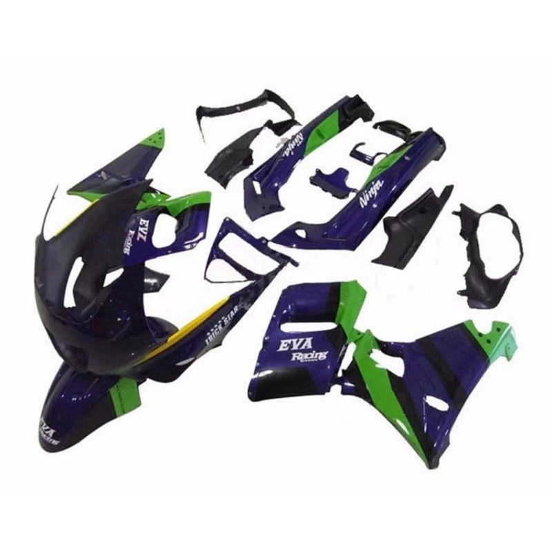 Fairings for Kawasaki ZZR400 (1993-2007) Purple, Green, White Eva Clear Windscreen: Free No Bolt Kit