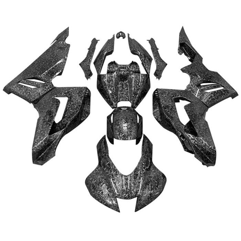 Honda CBR1000RR-R Fairings (2020-2023) Faux Forged Carbon Fiber No Seat Cowl No Bolt Kit Clear Windscreen: Free