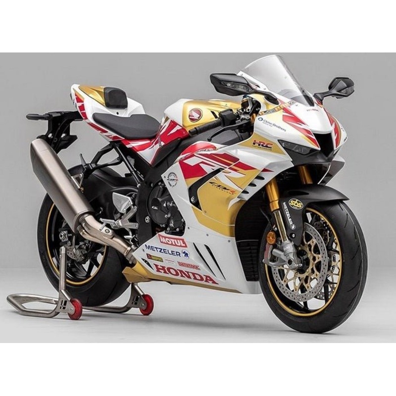 Honda CBR1000RR-R Fairings (2020-2023) White, Gold, Red HRC No Seat Cowl No Bolt Kit Clear Windscreen: Free
