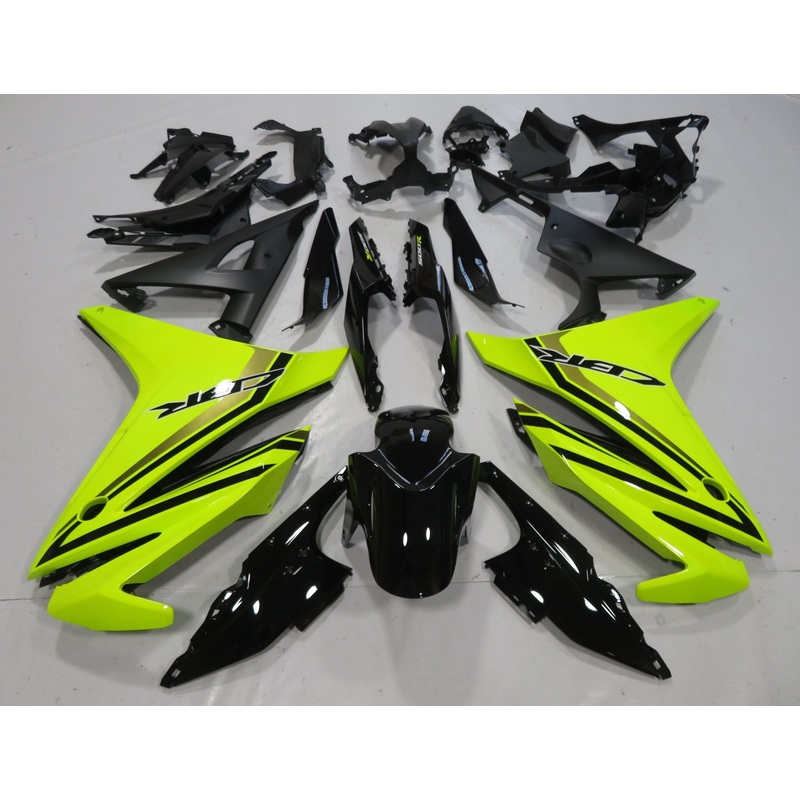 Honda CBR500R (2013-2015) Neon Yellow, Black Fairings No Seat Cowl No Bolt Kit No Tank