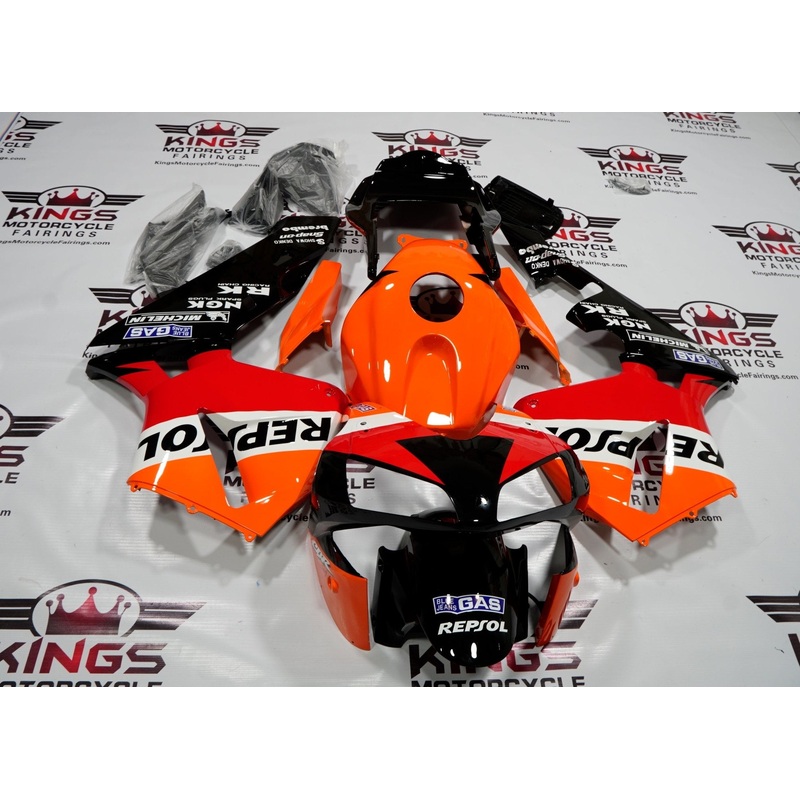 Honda CBR600RR (2003-2004) Black, Orange, White & Red Repsol Fairings No Seat Cowl No Bolt Kit No Tank
