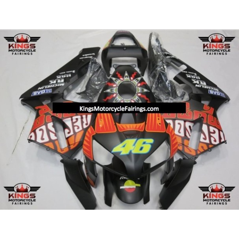 Honda CBR600RR (2003-2004) Matte Black & Orange Rossi Fairings No Seat Cowl No Bolt Kit No Tank