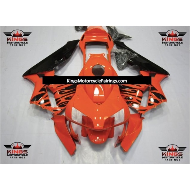 Honda CBR600RR (2003-2004) Orange, Black Tribal Fairings No Seat Cowl No Bolt Kit No Tank