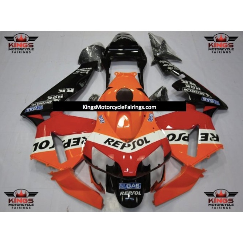 Honda CBR600RR (2003-2004) Red, Orange, Black & White Repsol Fairings No Seat Cowl No Bolt Kit No Tank