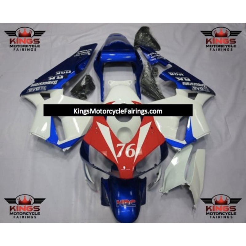 Honda CBR600RR (2003-2004) Red, White & Blue HRC #76 Fairings No Seat Cowl No Bolt Kit No Tank