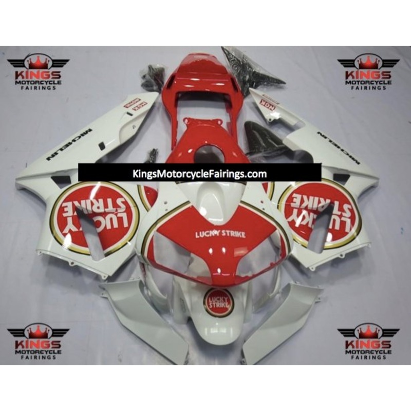 Honda CBR600RR (2003-2004) White & Red Lucky Strike Fairings No Seat Cowl No Bolt Kit No Tank