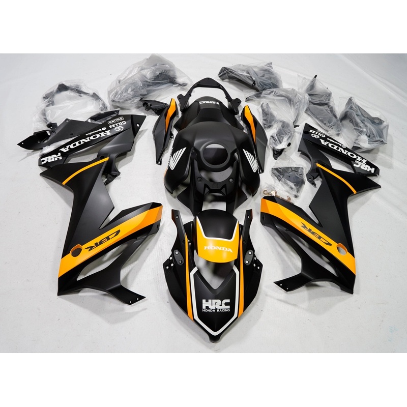 Honda CBR650R Fairings (2021-2023) Matte Black, Dark Yellow, White No Tank No Bolt Kit Free Clear Windscreen