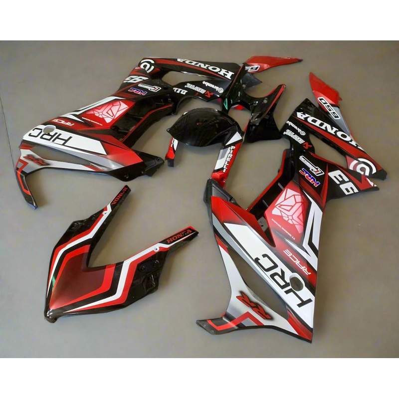Honda CBR650R Fairings (2021-2023) Matte Red, Black, White HRC No Tank No Bolt Kit Free Clear Windscreen
