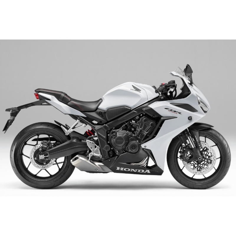 Honda CBR650R Fairings (2021-2023) Matte White No Tank No Bolt Kit Free Clear Windscreen