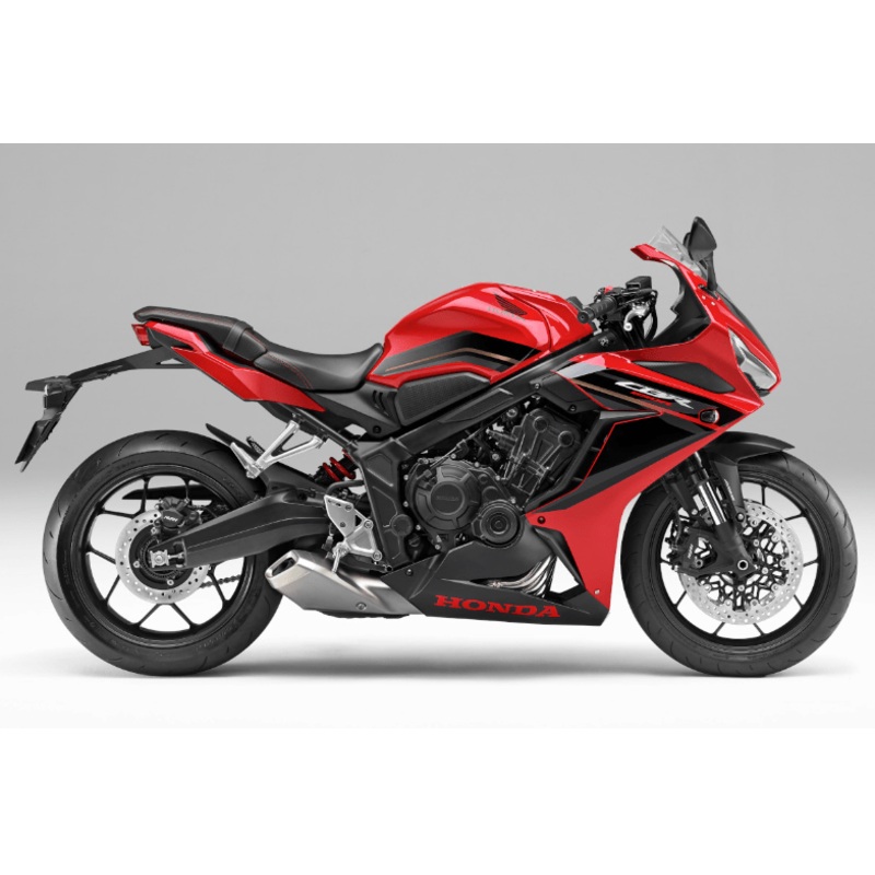Honda CBR650R Fairings (2021-2023) Red, Black No Tank No Bolt Kit Free Clear Windscreen