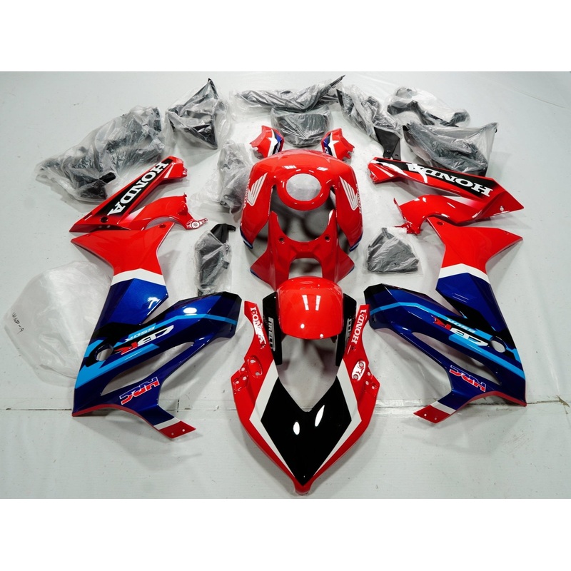 Honda CBR650R Fairings (2021-2023) Red, Blue HRC No Tank No Bolt Kit Free Clear Windscreen