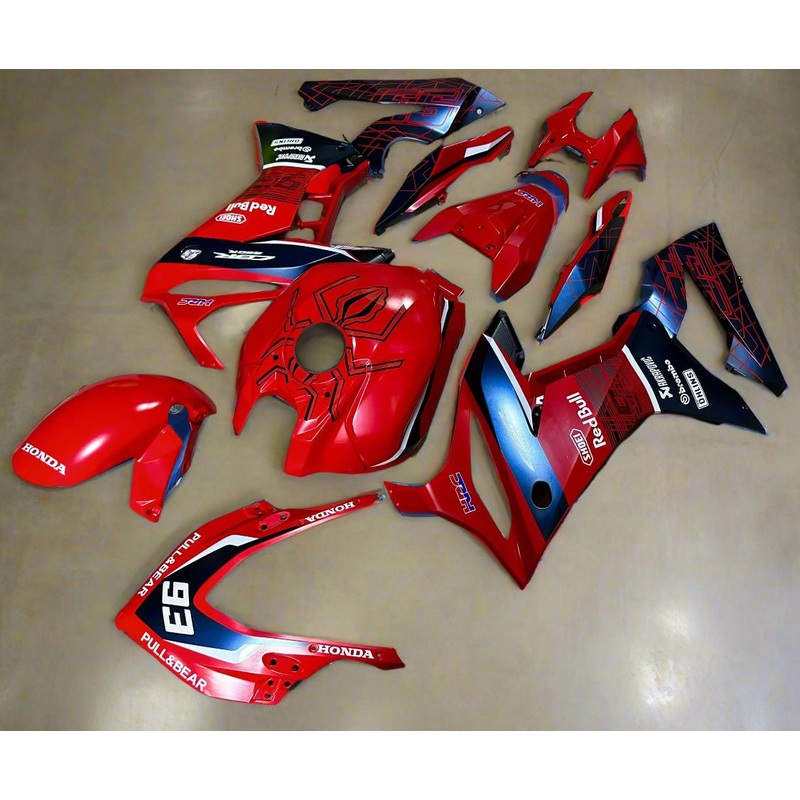 Honda CBR650R Fairings (2021-2023) Red, Dark Blue HRC No Tank No Bolt Kit Free Clear Windscreen