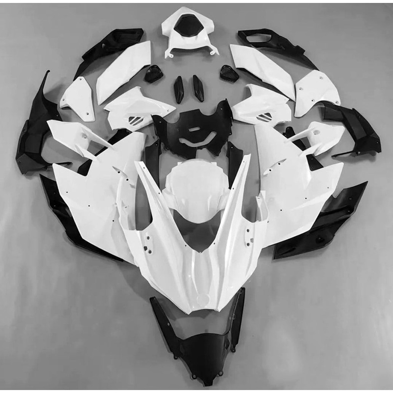 Kawasaki Ninja H2 Fairings (2015-2022) White No Tank No Seat Cowl No Bolt Kit