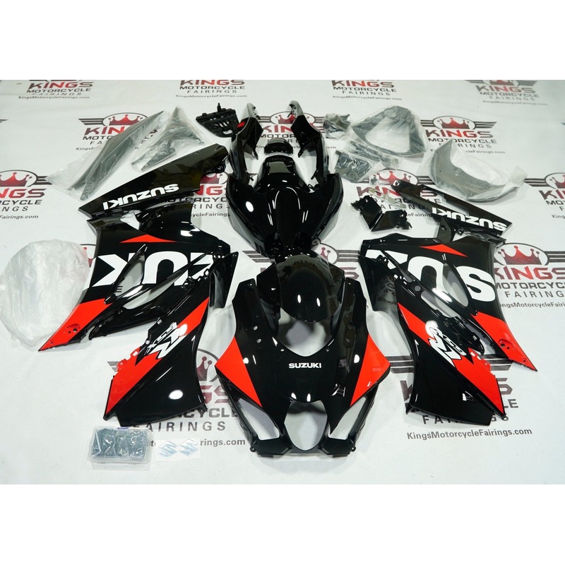 Suzuki GSXR1000 (2017-2025) Black Gloss, Red, White Fairings No Tank No Seat Cowl No Bolt Kit