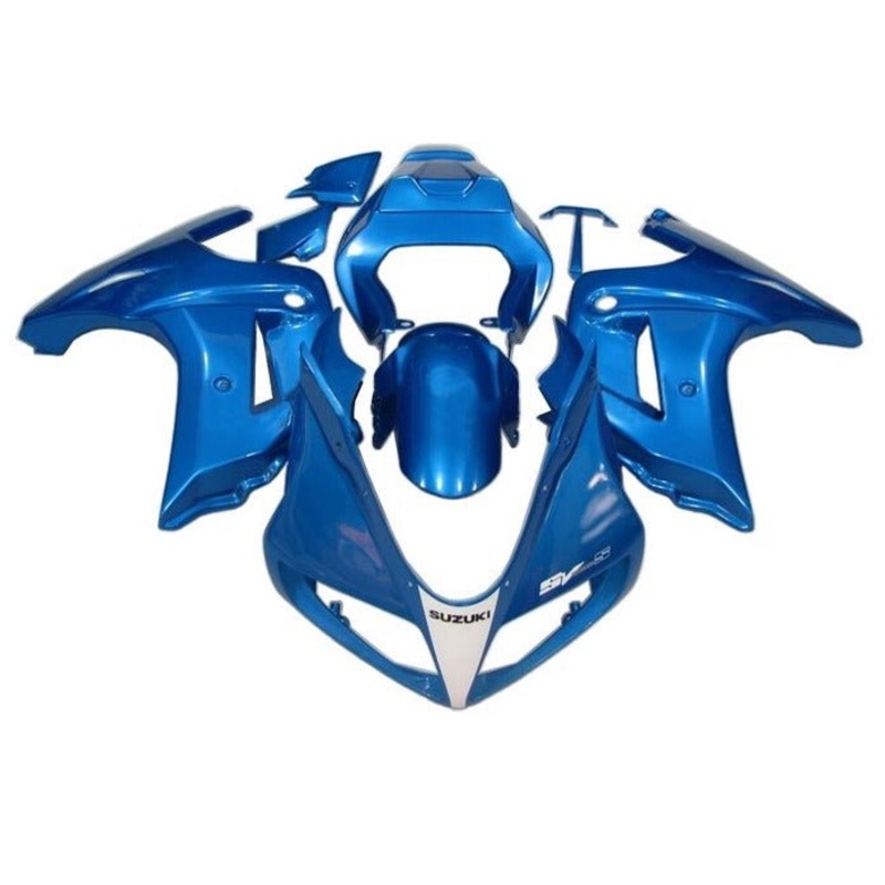 Suzuki SV650 Fairings (2003-2013) Blue, White No Seat Cowl No Bolt Kit Clear Windscreen: Free
