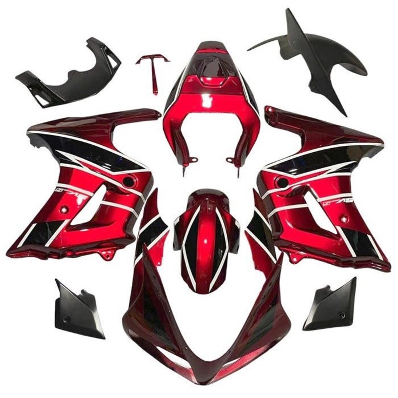 Suzuki SV650 Fairings (2003-2013) Red, Black, White Stripe No Seat Cowl No Bolt Kit Clear Windscreen: Free