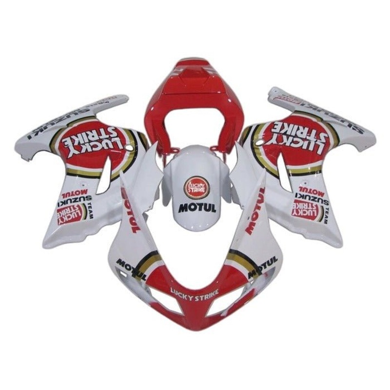 Suzuki SV650 Fairings (2003-2013) White, Red, Lucky Strike No Seat Cowl No Bolt Kit Clear Windscreen: Free