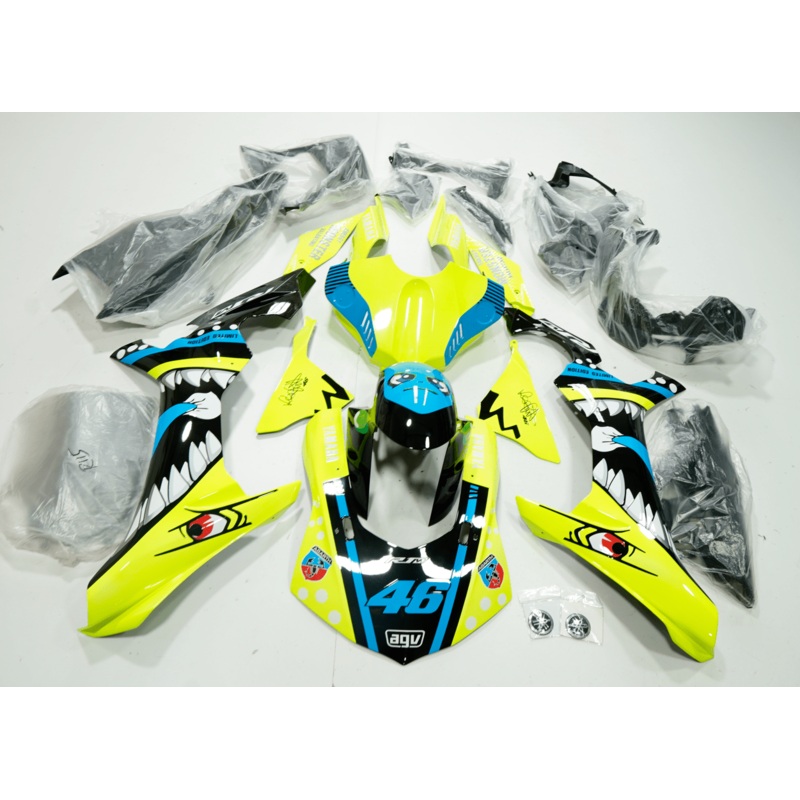 Yamaha YZF-R1 (2015-2019) Neon Yellow, Blue Shark Fairings No Seat Cowl No Bolt Kit No Tank