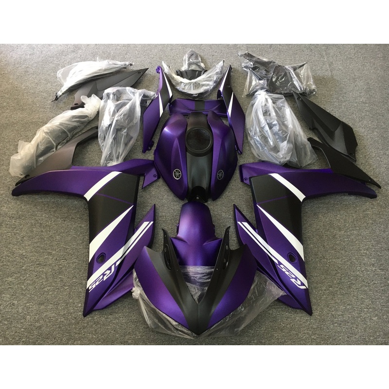 Yamaha YZF-R25 (2015-2018) Matte Purple, Black, White Fairings No Seat Cowl No Bolt Kit No Tank Cover